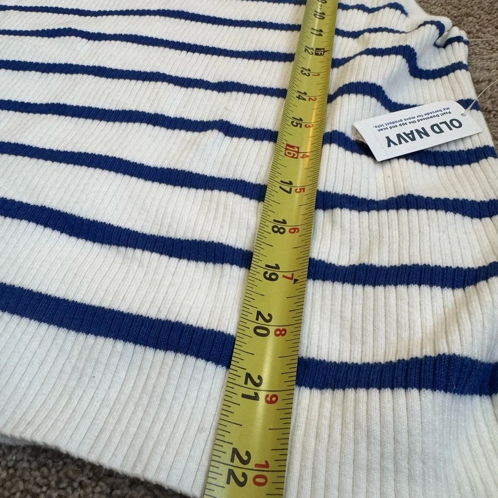 Old Navy Blue & White Striped Ribbed Sleeveless Knit Top XXL NWT - Picture 5 of 8